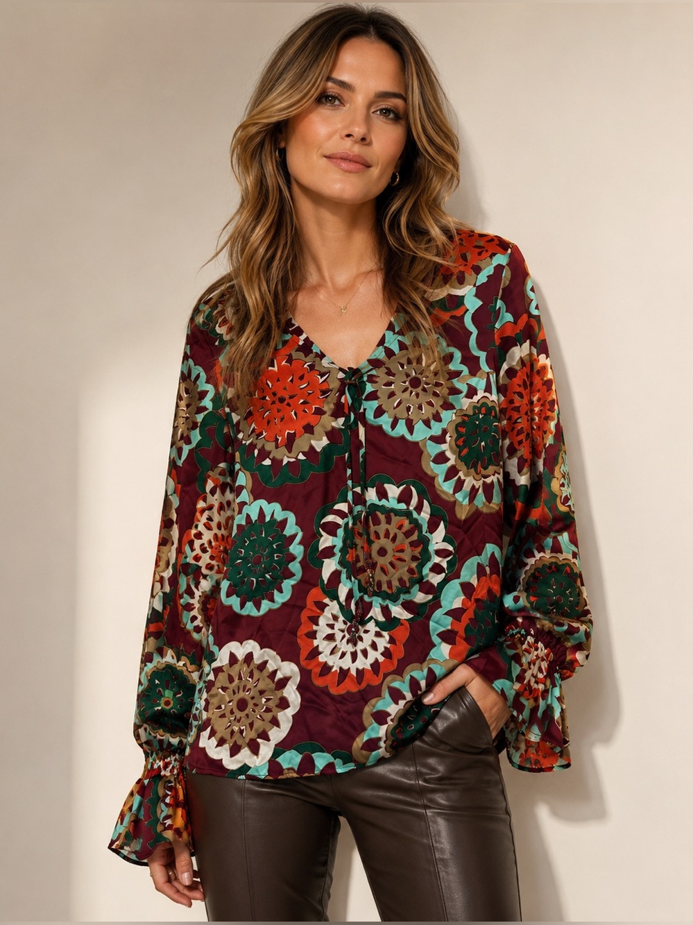 ESCADA Luxury Silk Floral Blouse